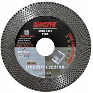 TARCZA GOLD-GRES PLUS 125x25/8x22,23  KINCZYK